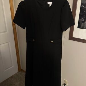 London Times Classic Black Midi Dress